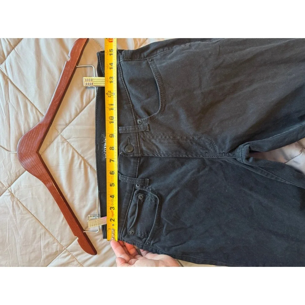 Lucky brand men's slim straight pants size 29/30 black stretch y2k casual